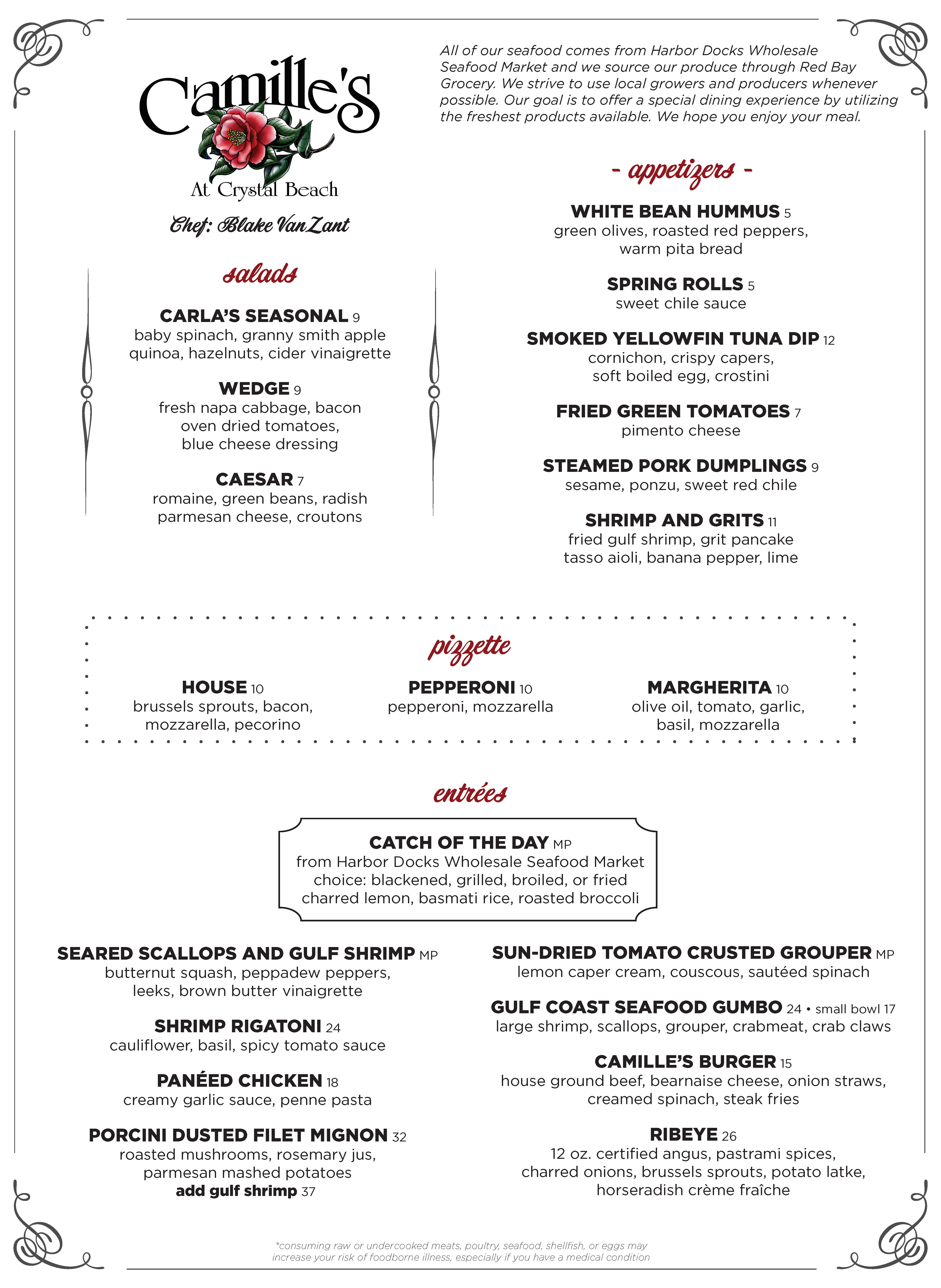 Jesse Camille's Restaurant Delivery Menu